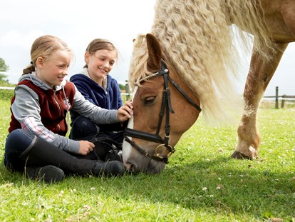 Familienhotel - Ausritte mit Pferden - Niedersachsen - Kinder bei den Pferden - Frieslandstern - Ferienhof und Hotel