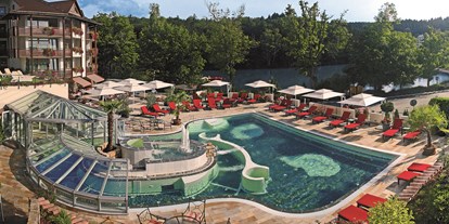 Familienhotel - Pools: Innenpool - Harz - Außenpool "Laguna SPA" - Romantischer Winkel - RoLigio® & Wellness Resort