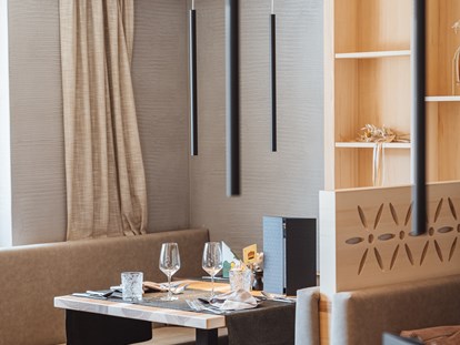 Familienhotel - Verpflegung: alkoholfreie Getränke ganztags inklusive - Rabland bei Meran - neues Restaurant - Familienhotel Huber
