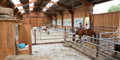 Familienhotel - Babybetreuung - Hessen - Die Reithalle mit unseren Ponys - Familotel Ottonenhof - Die Ferienhofanlage im Sauerland