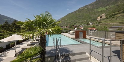 Familienhotel - Garten - Italien - Sky-Spa mit 360° Panoramablick auf die Südtiroler Bergwelt - Feldhof DolceVita Resort