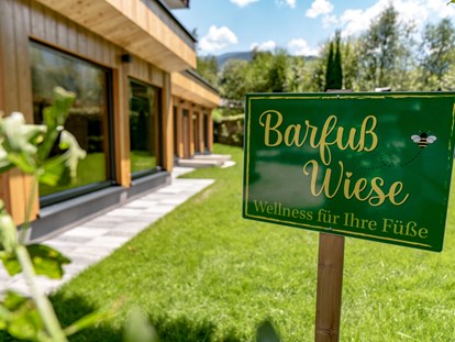 Familienhotel - Pools: Schwimmteich - Schladming - Barfusswiese - Sport & Familienhotel Bärenwirt