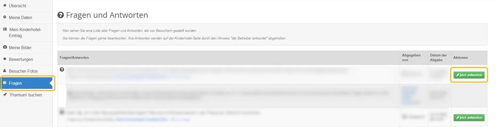 Öffentliche Frage beantworten