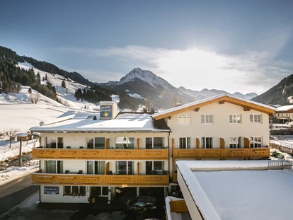 Familienhotel - Umgebungsschwerpunkt: Berg - Unterkremsbrücke - Außenansicht im Winter mit Skipiste im Hintergrund - Familienhotel Botenwirt ***S