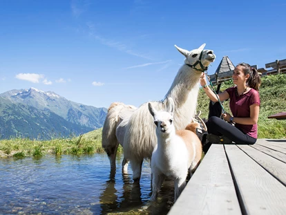 Familienhotel - Garten - Oberbozen - Ritten - Alpakas uns Lamas im Bergzoo - Taser Alm