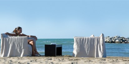 Familienhotel - Umgebungsschwerpunkt: Strand - Zadina di Cesenatico - Der Privatstrand - Europa Monetti LifeStyle & Family Hotel