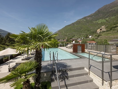 Familienhotel - Umgebungsschwerpunkt: Berg - Trentino-Südtirol - Sky-Spa mit 360° Panoramablick auf die Südtiroler Bergwelt - Feldhof DolceVita Resort