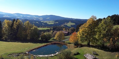 Familienhotel - Umgebungsschwerpunkt: am Land - PLZ 8693 (Österreich) - Aussicht vom Familienhotel Berger mit Teich - Familienhotel Berger ***superior