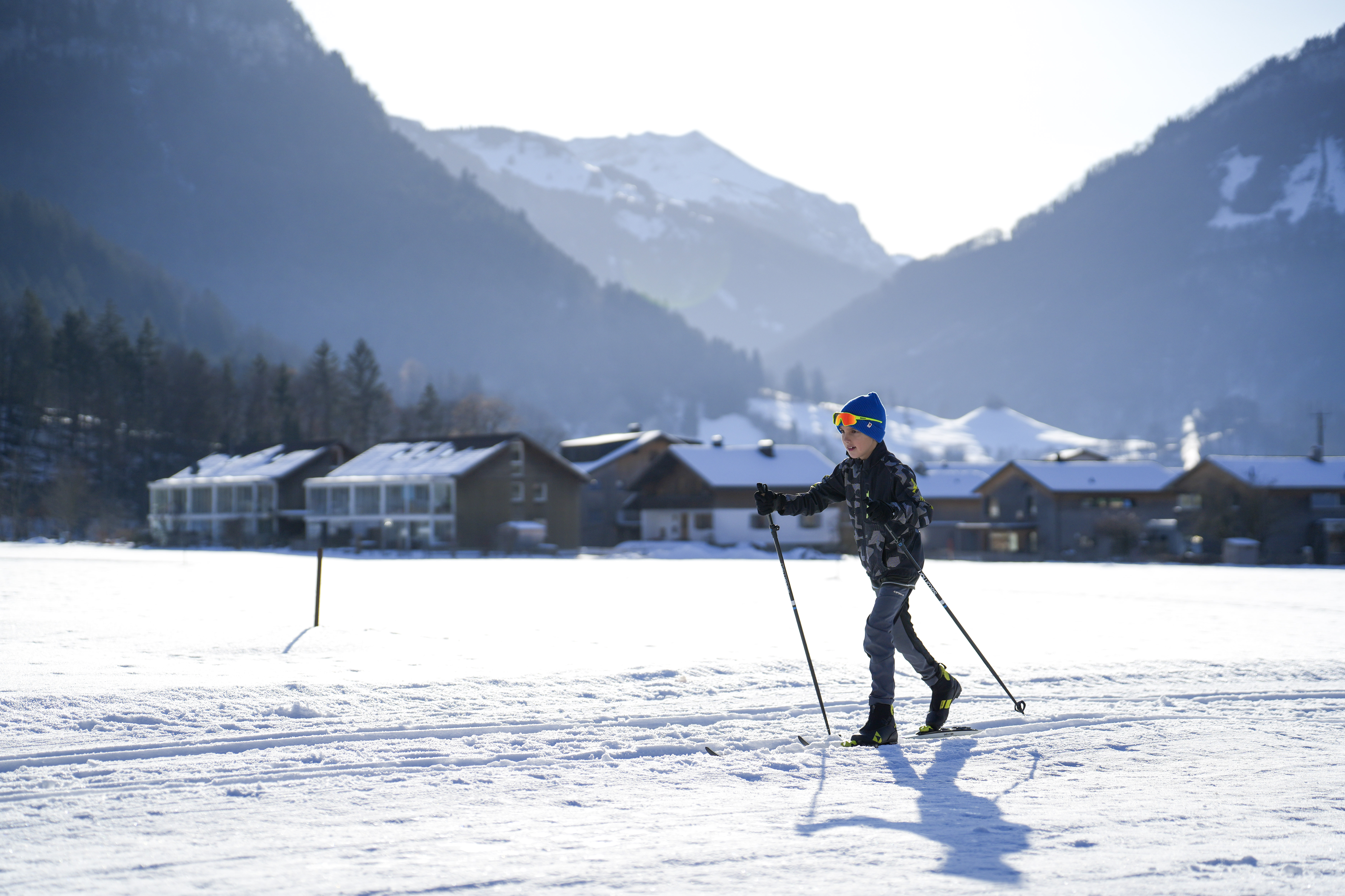 Kinderhotel: Langlaufloipe direkt am Hotel - Sonne Bezau Familotel Bregenzerwald - Hotel | Umgebung