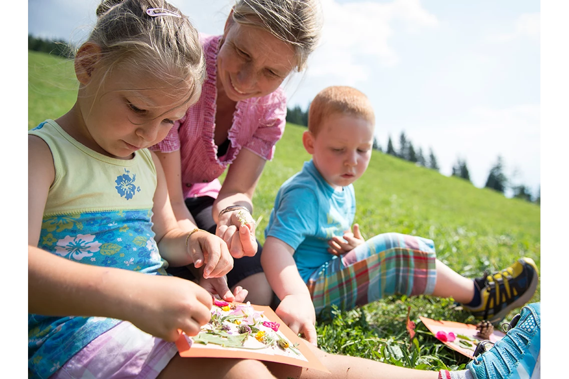 Kinderhotel: Kinder auf der Wiese - Taser Alm