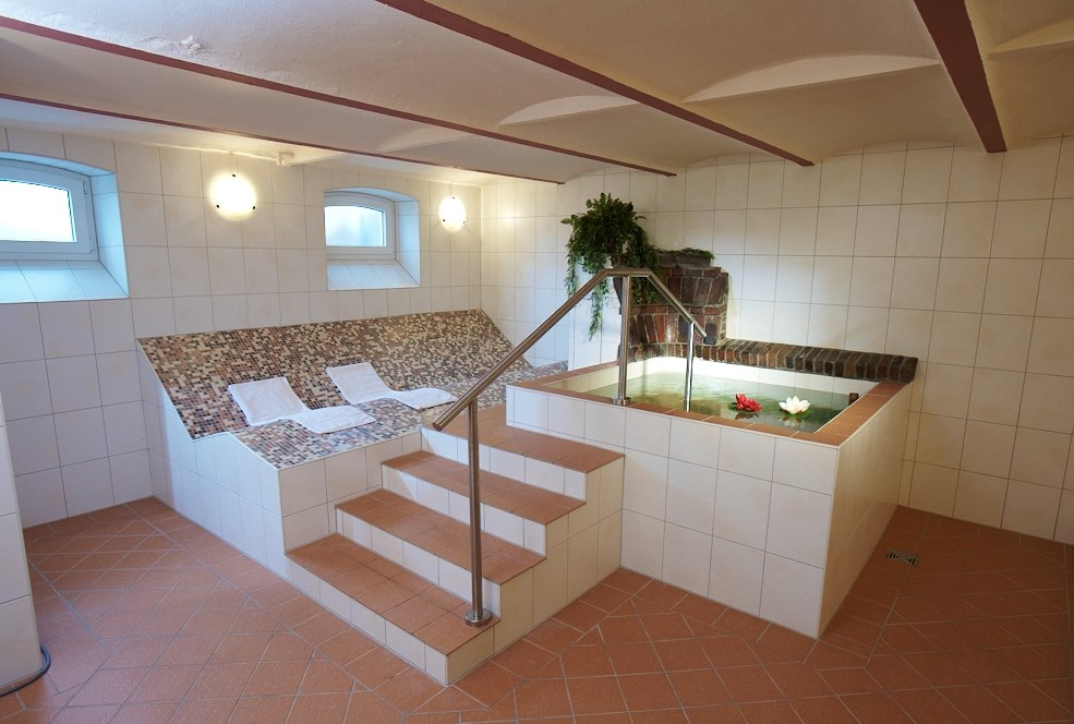 Kinderhotel: Sauna mit Tauchbecken und Ruheraum - Frieslandstern - Ferienhof und Hotel