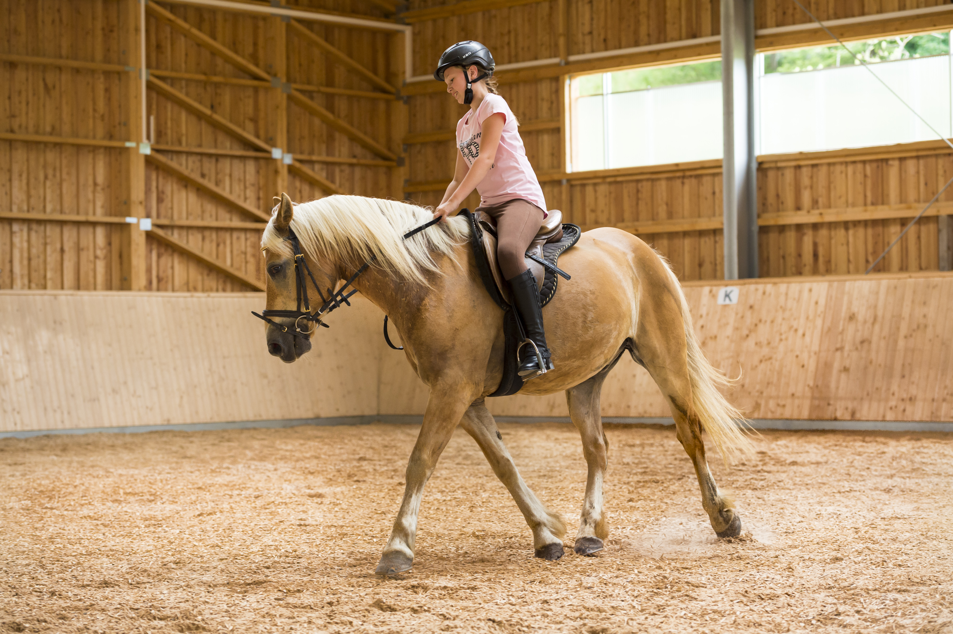 Kinderhotel: Reiten in der Reithalle - Familotel Schreinerhof - 4 Sterne Superior 