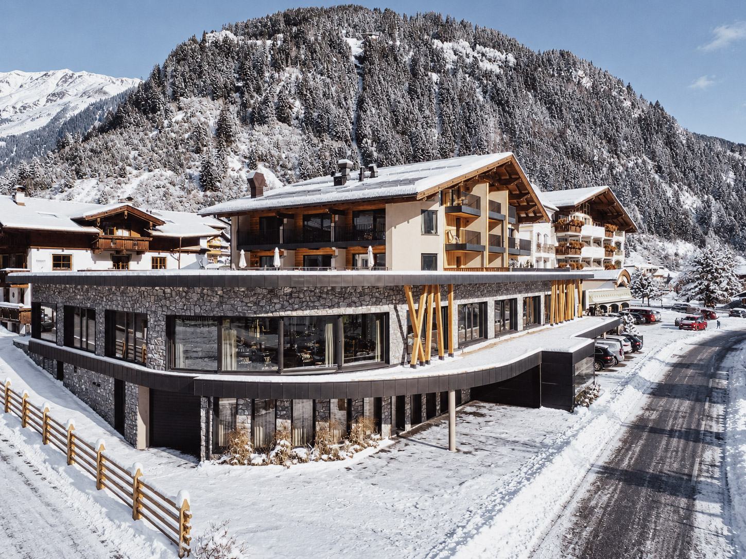 Familienhotel - Garten - Obsteig - Aussen Aussicht Winter - Alpenhotel Kindl