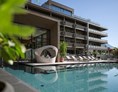 Kinderhotel: Freibad 32 °C im mediterranem Gartenparadies - Feldhof DolceVita Resort
