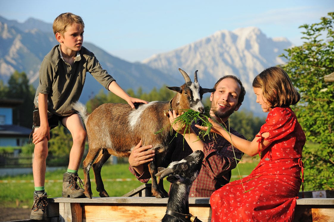 Kinderhotel: Streichelzoo mit Ziegen und Ponys - Der Stern - Das nachhaltige Familienhotel seit 1509