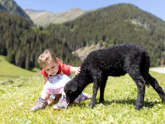 Kinderhotel: Besuch am Tuxer Bauernhof - Kinder- & Gletscherhotel Hintertuxerhof