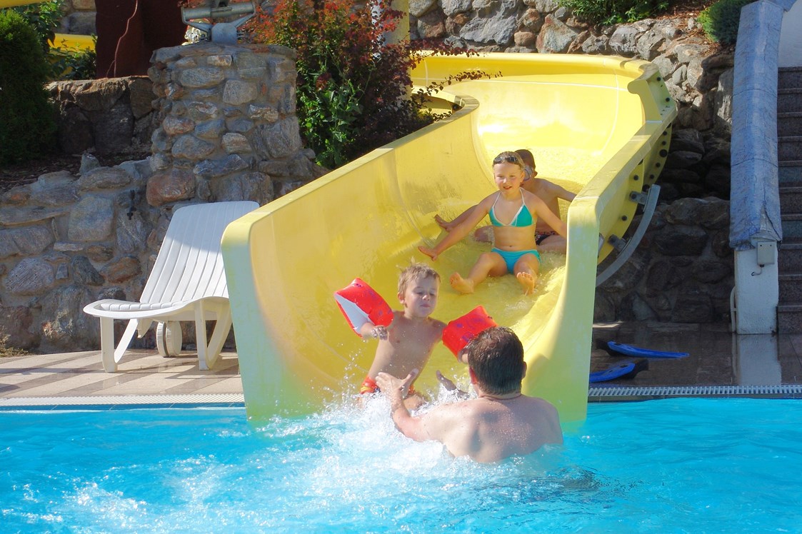 Kinderhotel: Freibad mit Wasserrutsche: https://www.glocknerhof.at/hotel-mit-pool-und-wasserrutsche-in-kaernten.html - Hotel Glocknerhof