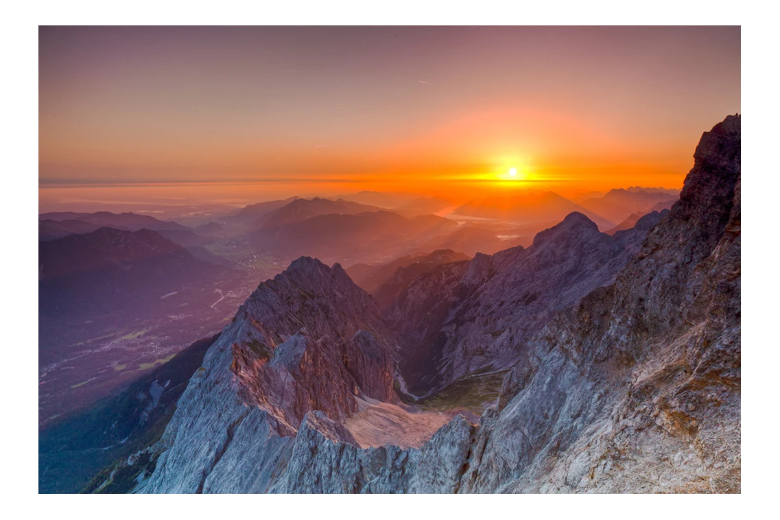 Kinderhotel: Sonnenuntergang - Tirolerhof Familotel Zugspitze