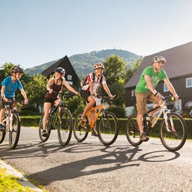 Kinderhotel: Fahrradtour - mit Fahrrädern, die direkt vor Ort im Aktivpunkt gemietet werden können - Trixi Ferienpark Zittauer Gebirge
