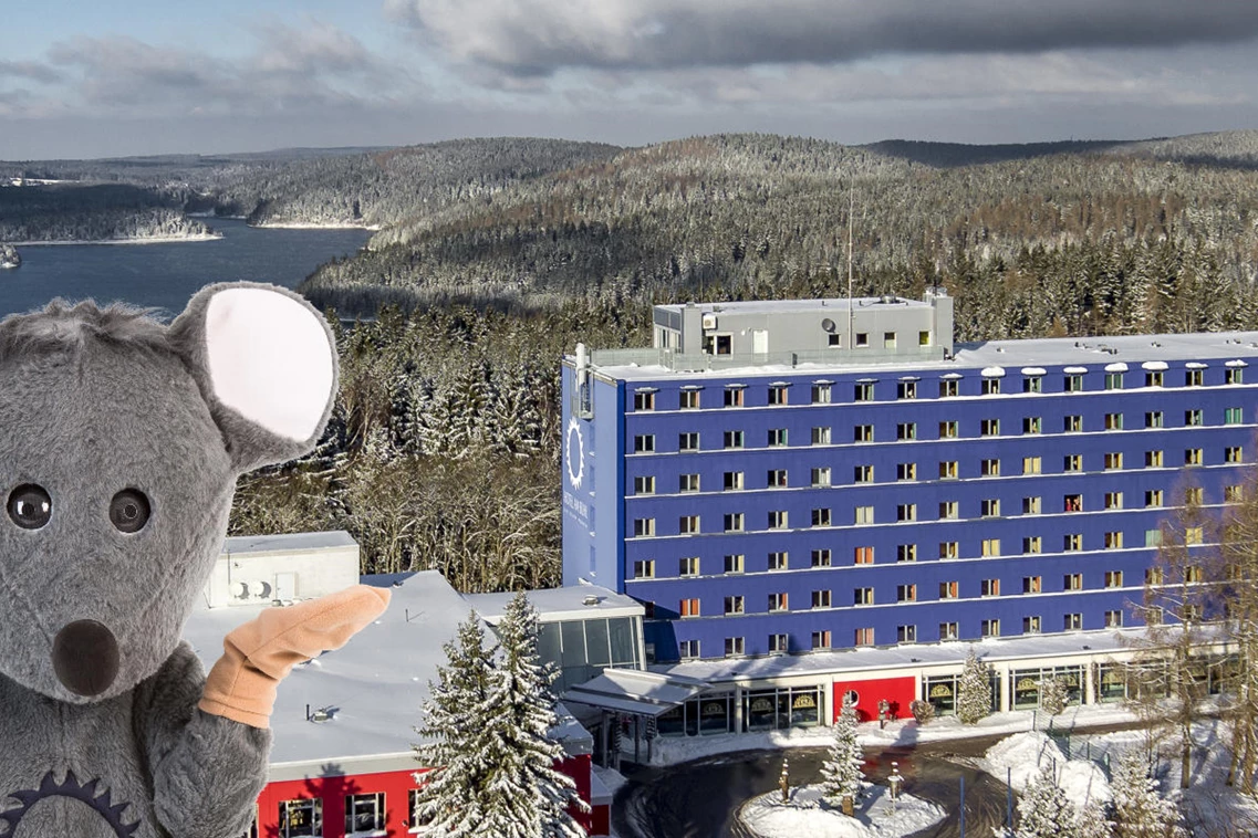 Kinderhotel: Hotel im Winter mit der W(B)ühlmaus - Hotel Am Bühl