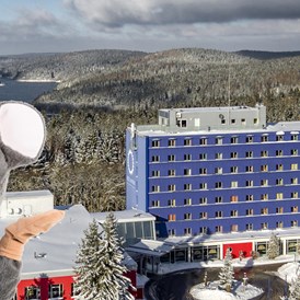 Kinderhotel: Hotel im Winter mit der W(B)ühlmaus - Hotel Am Bühl