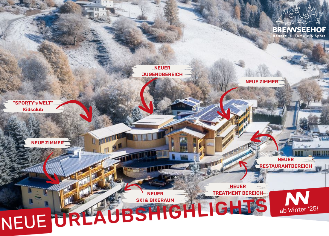 Familienhotel - Wasserrutsche - Gmünd (Gmünd in Kärnten) - Visualisierung des neuen Umbaus - Familien- & Sportresort Brennseehof