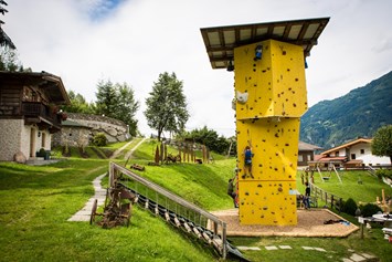 Kinderhotel: 8m Kletterturm im 20.000m² Abenteuerpark - Alpin Family Resort Seetal