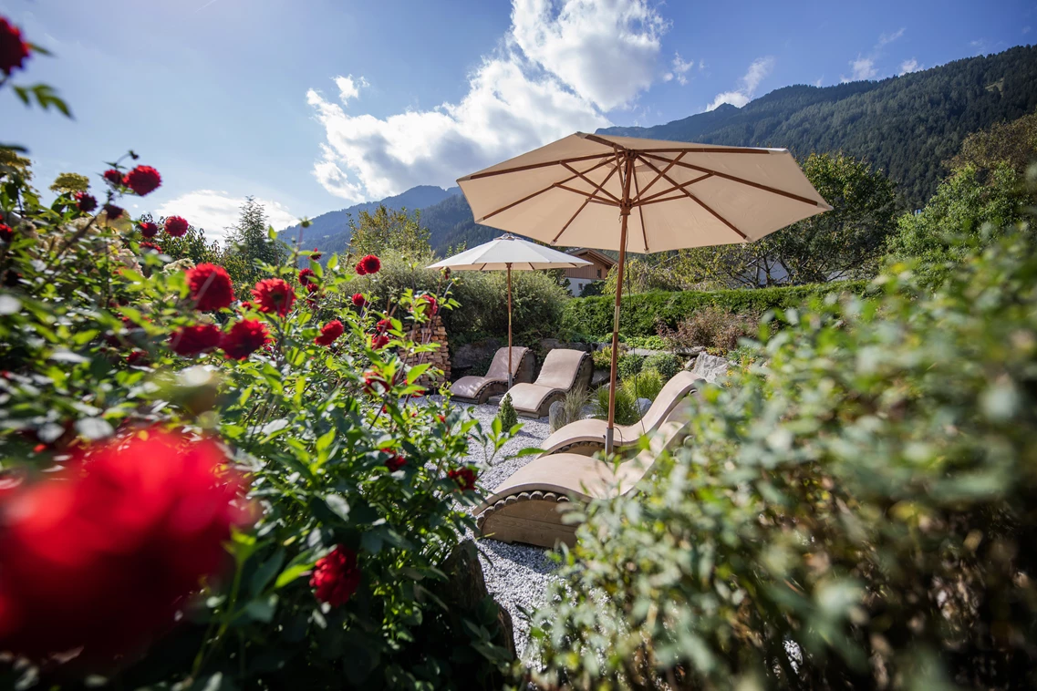 Kinderhotel: Garten-Nische zum Relaxen - Hotel Auenhof